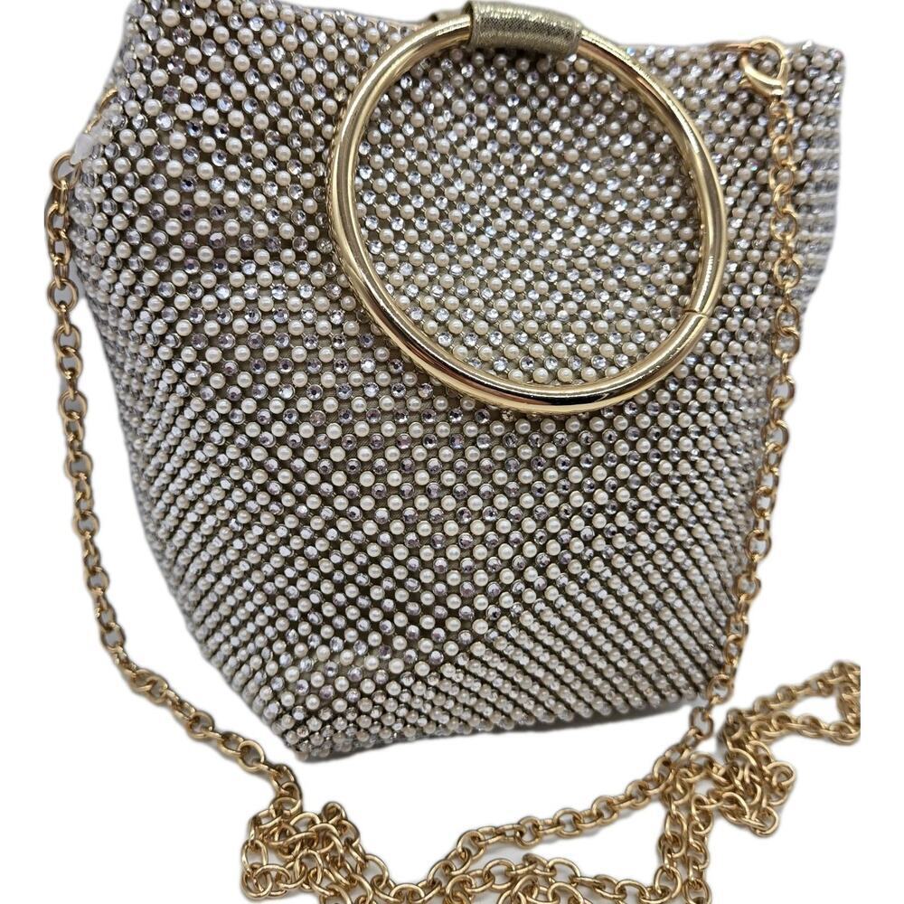Gunne Sax by Jessica McClintock Gwyneth Evening Bag Gold Rhinestone NEW Gold Crs